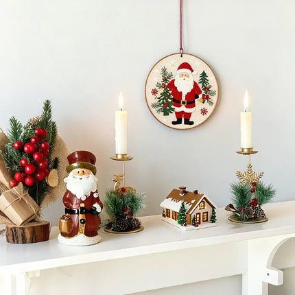 Iron Candle Holder with Holiday / Christmas Motifs | Festive Decor for Cozy Christmas Ambiance