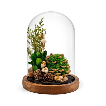 Floral Night Light with Dried Flowers Under Glass Dome | Gentle Ambient Glow for Home Décor and Relaxation