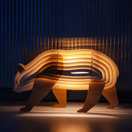 Wooden Animal Light with DIY Puzzle Assembly & Sensor Control | Unique Decorative Nightlight for Home Decor