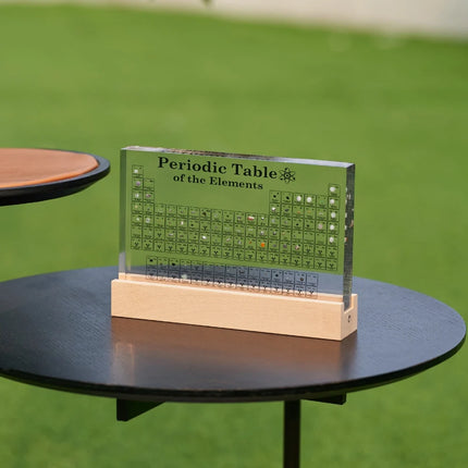 Real Elements Periodic Table Display with Integrated LED Lighting | Educational Acrylic Centerpiece for Science Enthusiasts