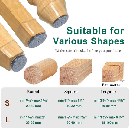 Chair Leg Floor Protectors 8 Pack, Furniture Pads, Silicone Chair Leg Caps for Hardwood, Furniture Floor Protectors
