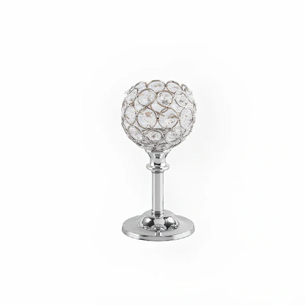 Crystal Candle Holders Set with Faceted Glass Design | Vintage-Inspired Lighting for Romantic Evenings