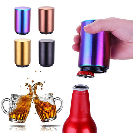 Automatic Beer Bottle Opener with Stainless Steel Design | Effortless Cap Removal in Multiple Colors