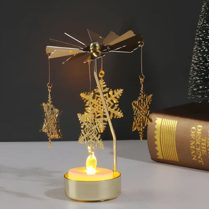 Candle Carousel with Spinning Ornaments for Ambient Light | Elegant Home Décor Accent for Cozy Evenings