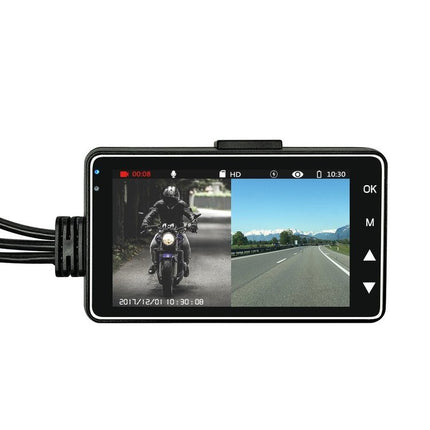 12MP Dual Lens Motorcycle Dash Cam with 3.0" Screen | Waterproof Recording for Safe Rides