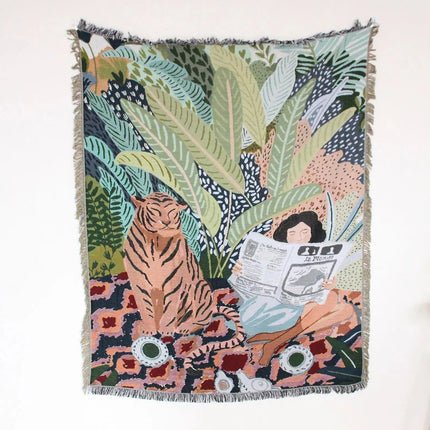 100% Cotton Blanket with Fringe, Celestial Tarot Sofa Throw Blanket for Bed and Home Decor – image 11