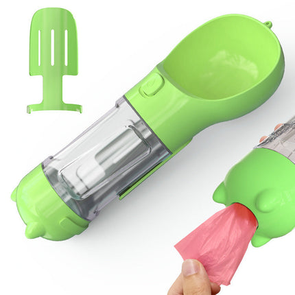Portable 3-in-1 Dog Water Bottle with Food Compartment & Waste Bags | Hydration and Feeding Solution for Outdoor Adventures