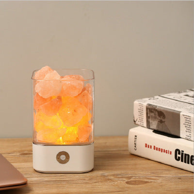 Himalayan Salt Crystal Lamp with Negative Ion Generator | Air Purifier and Stress Relief Night Light
