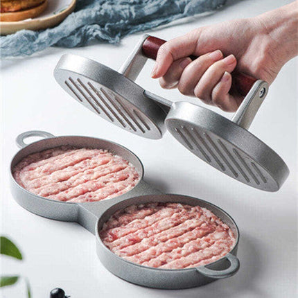 Aluminum Alloy Burger Press Tool Kit with Non-Stick Mold | Effortless Burger Shaping and Easy Cleanup