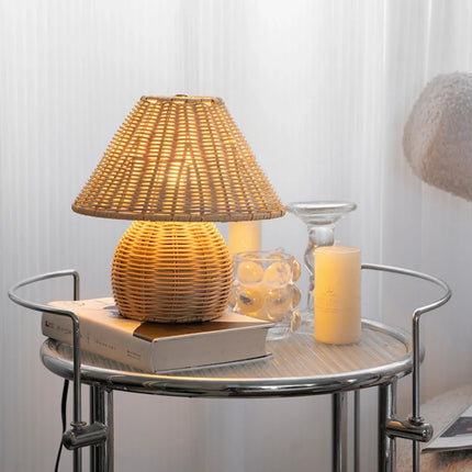 Bamboo Table Lamp with Minimalist Design | Eco-Friendly Lighting for Serene Home Decor