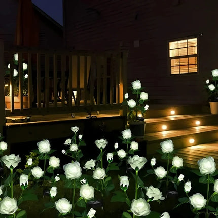 Solar Flower Lights for Garden with Timeless Floral Design | Durable Outdoor Décor for Enchanting Nighttime Glow
