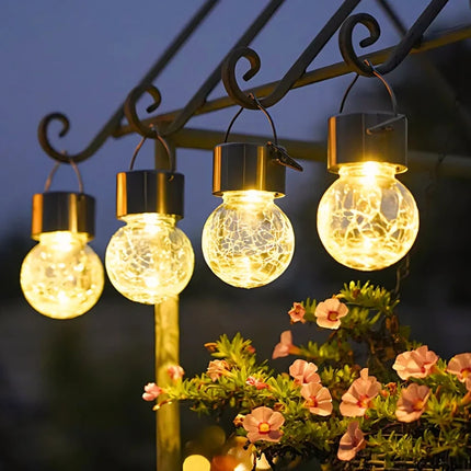 Solar-Powered Lantern with Dusk Sensor & Jute Rope Handle | Weather-Resistant Outdoor Lighting for Cozy Evenings
