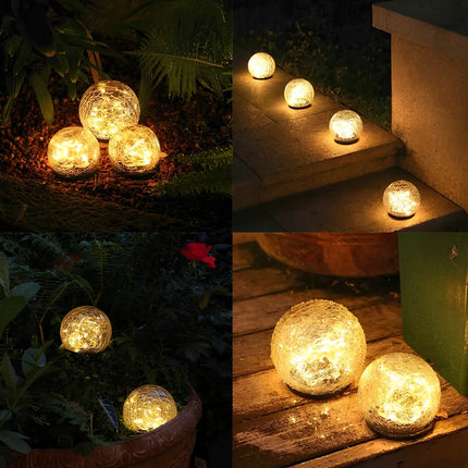 Solar-Powered Garden Light with Automatic Dusk Sensor | Waterproof Orb for Warm White Illumination