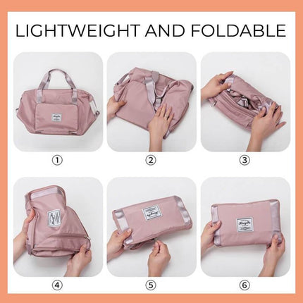 Large-Capacity Foldable Waterproof Travel Bag with Multiple Pockets | Versatile Travel Companion for Weekend Getaways