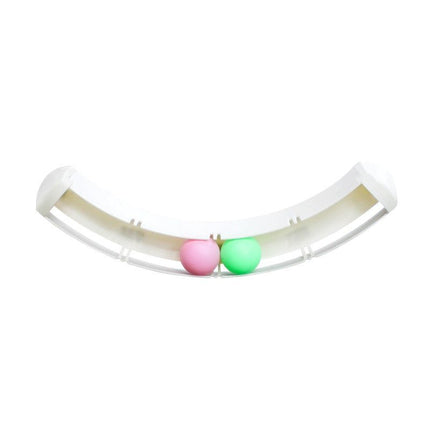 Curved Cat Toy with Track Plate & Colorful Balls | Durable Plastic for Endless Entertainment and Play