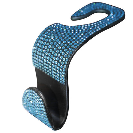 Car Seat Headrest Hook Accessory with Gem Adornments | Elegant Storage Solution for Handbags and Umbrellas