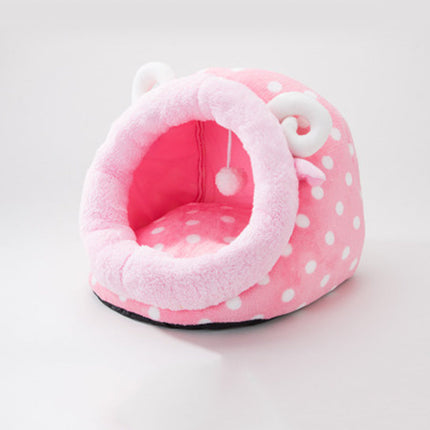 Semi-Closed Pet Bed with Washable Cushion | Cozy Sleeping Space for Dogs and Cats