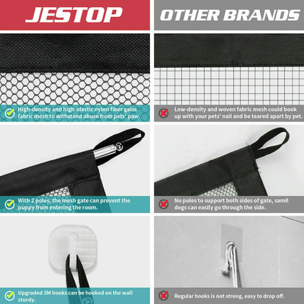 Portable Pet Safety Gate with Retractable Design | Lightweight Mesh Barrier for Home and Travel