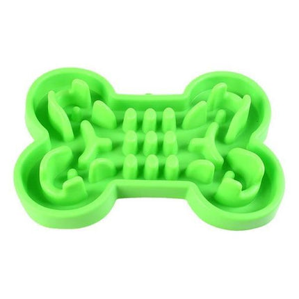 Slow Feeder Pet Bowl with Bone Puzzle Design | Silicone Dish for Healthy Eating Habits