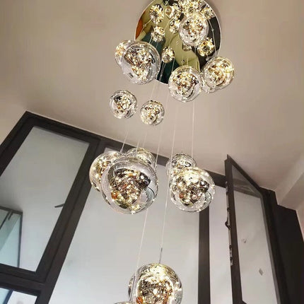Glass Bubble Chandelier with LED Bulbs – image 14