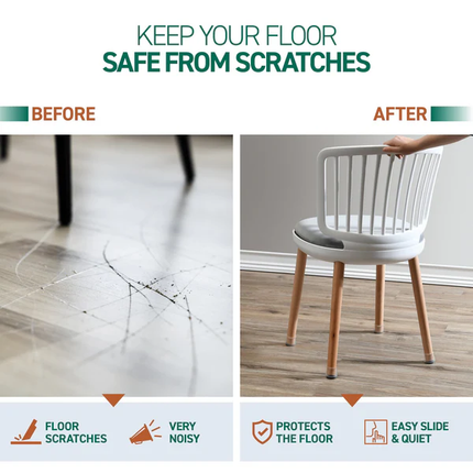 Chair Leg Floor Protectors 8 Pack, Silicone Chair Leg Caps for Hardwood