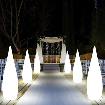 Outdoor Sculptural Glow Light with Dimmable RGB Colors | Weatherproof Design for Patios and Ambiance