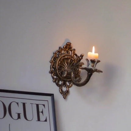 Vintage Cast Iron Candle Sconce with Intricate Scrollwork | Timeless Wall Accent for Taper Candles