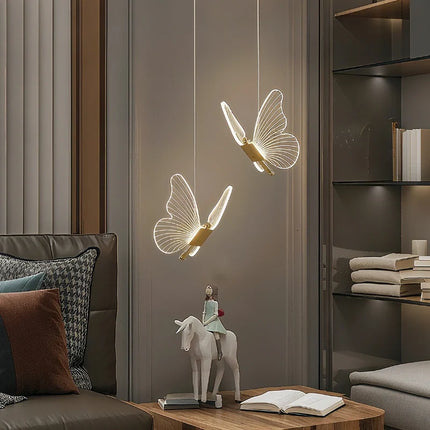 Celestiva Pendant Chandelier with Adjustable Suspension | Elegant Acrylic Wings for Serene Illumination