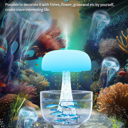 Jellyfish Raindrop Humidifier with 7-Color Ambient Light | Dual Function for Humidification and Mood Enhancement