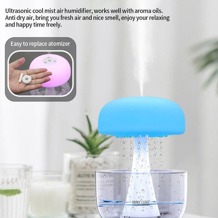 Jellyfish Raindrop Humidifier with 7-Color Ambient Light | Dual Function for Humidification and Mood Enhancement