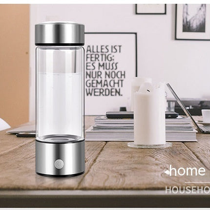 Portable Hydrogen Water Bottle with Borosilicate Glass | Quick 3-Minute Hydration for Enhanced Health Benefits