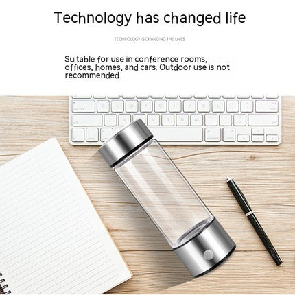 Portable Hydrogen Water Bottle with Borosilicate Glass | Quick 3-Minute Hydration for Enhanced Health Benefits