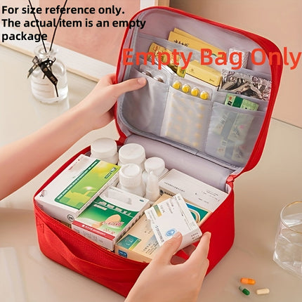 First Aid Storage Bag, Large Capacity Medicine Bag with Multiple Compartments