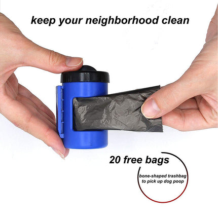 LED Dog Leash with Trash Bag Dispenser | 4.5m Retractable Leash for Nighttime Walks and Training