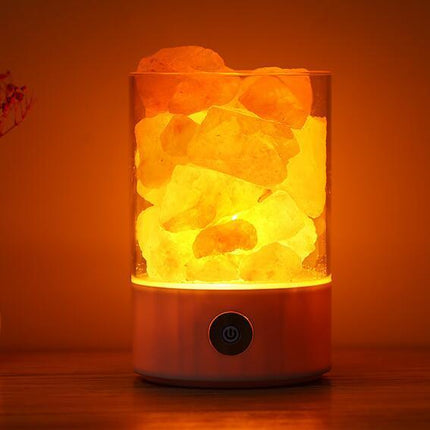 Himalayan Salt Crystal Lamp with Negative Ion Generator | Air Purifier and Stress Relief Night Light