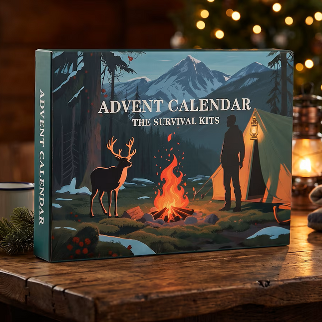 Mens Advent Calendar with 24 Outdoor Tools, Christmas Countdown Gift for Dad, Christmas Gifts for Men and Campers_01
