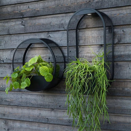 Solar Powered Wall Pot Light with Built-in Plant Holder | Waterproof Outdoor Lighting for Gardens and Patios