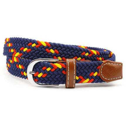 Stretch Belt with Silver Buckle, Woven Braided Belt with No Holes – image 20
