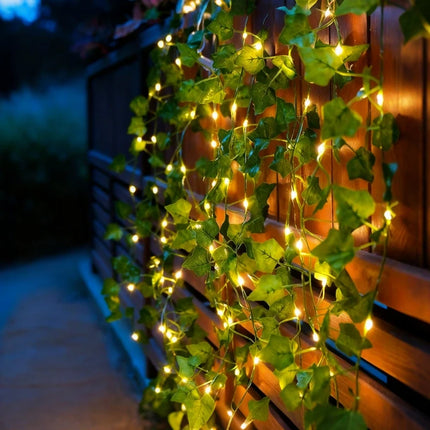 Botanical Garland Light with Warm White Glow | Nature-Inspired Decor for Elegant Home Ambiance