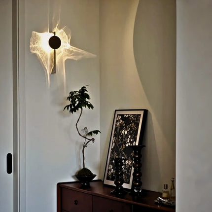 Adjustable Wall Sconce with Ripple Projection | Modern Aluminum & Stainless Steel Fixture for Ambient Lighting