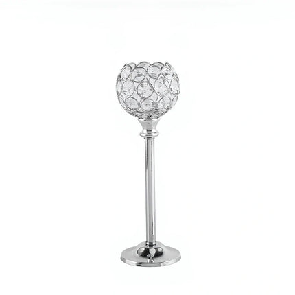 Crystal Candle Holders Set with Faceted Glass Design | Vintage-Inspired Lighting for Romantic Evenings
