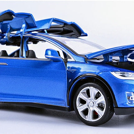 Tesla Model X Pull Back Car Model with Sound and Light Features | 1:32 Scale Toy for 3-6 Year Olds