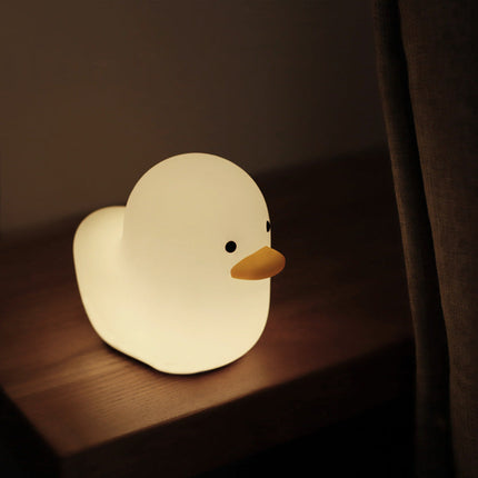 Cartoon Duck LED Night Light with Rechargeable Battery | Soft and Cuddly Bedside Lamp for Kids