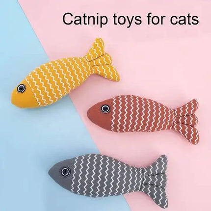 Burlap Fish Catnip Kicker Toy for Cats with Organic Catnip | Engaging Boredom Relief for Playful Kittens