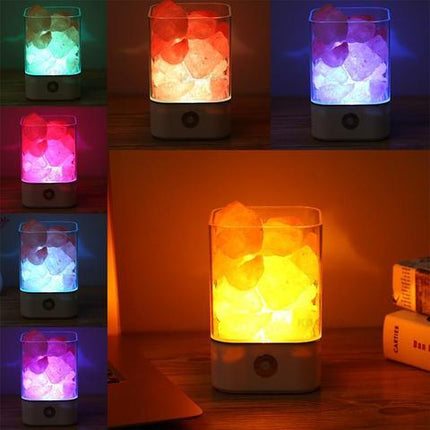 Himalayan Salt Crystal Lamp with Negative Ion Generator | Air Purifier and Stress Relief Night Light