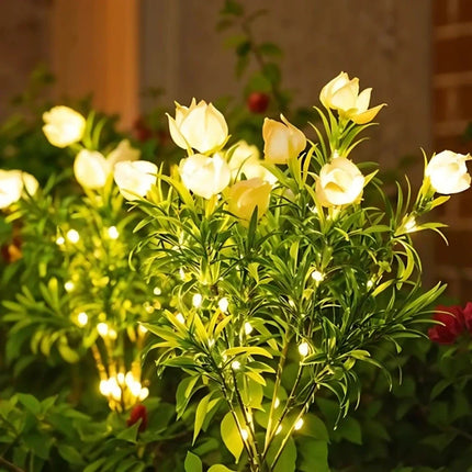 Solar Flower Lights for Garden with Timeless Floral Design | Durable Outdoor Décor for Enchanting Nighttime Glow