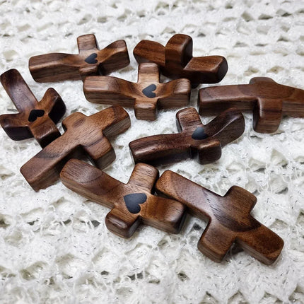 Wooden Cross, Walnut Palm Cross for Prayer and Comfort – image 6