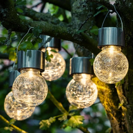 Solar-Powered Lantern with Dusk Sensor & Jute Rope Handle | Weather-Resistant Outdoor Lighting for Cozy Evenings