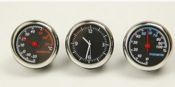 Car Ornament with Glass Mirror & Thermometer | Stylish Interior Accessory for Temperature Awareness