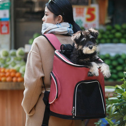 Pet Dog Backpack with Oxford Cloth & Mesh Design | Comfortable Carrier for Small Dogs and Cats